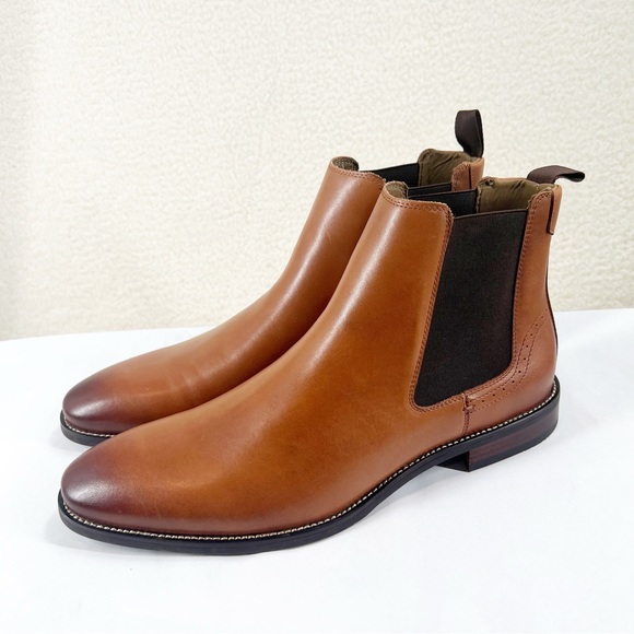 Aldo Chelsea Men's Boot Cognac Smooth Leather New Size 12 - Picture 6 of 10